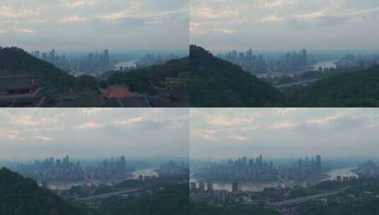 重庆南山鸟瞰大景航拍高清在线视频素材下载