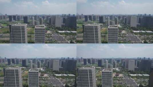 浙江杭州滨江区高楼商务建筑航拍高清在线视频素材下载