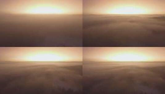 飞上云梢看日出高清在线视频素材下载