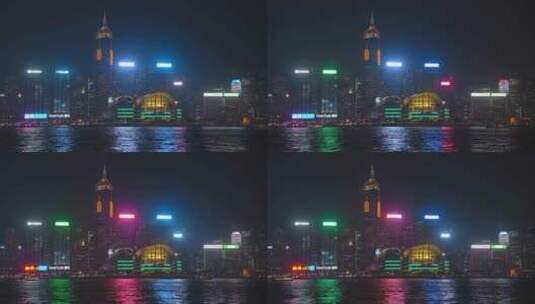 香港会展中心_中环广场夜景视频4K高清在线视频素材下载