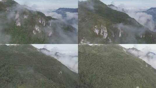 航拍大山云海，自然风景摄影高清在线视频素材下载