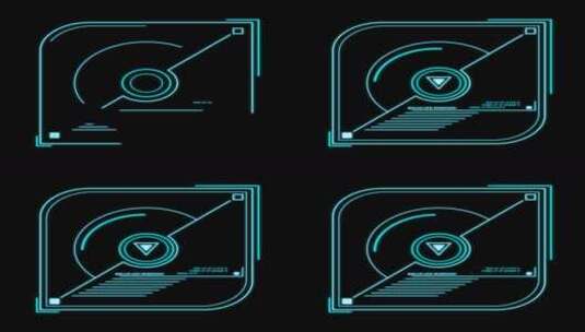科技HUD 科技小元素 赛博朋克 虚拟数字高清在线视频素材下载