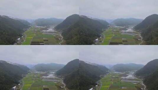 稻田里的村庄高清在线视频素材下载