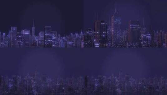 赛博朋克霓虹城市摩天大楼建筑高清在线视频素材下载