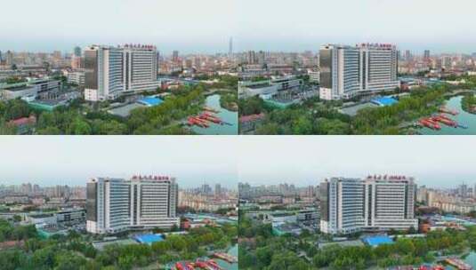 航拍天津第五中心医院高清在线视频素材下载