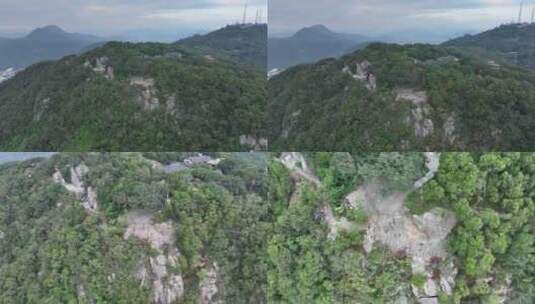 泉州市丰泽区清源山顶航拍山峰森林风景风光高清在线视频素材下载