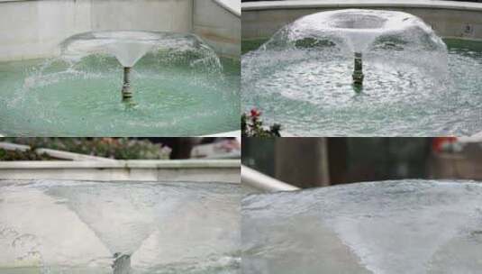 5K-喷泉特写，慢镜头下喷泉景观高清在线视频素材下载