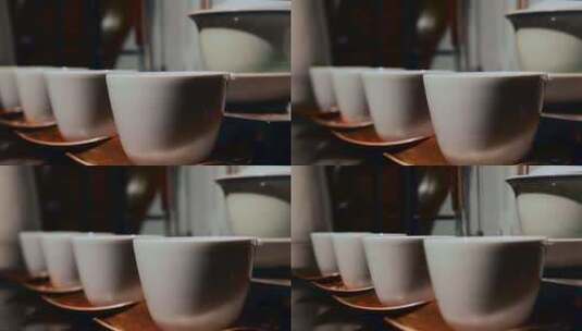 白瓷茶杯特写高清在线视频素材下载