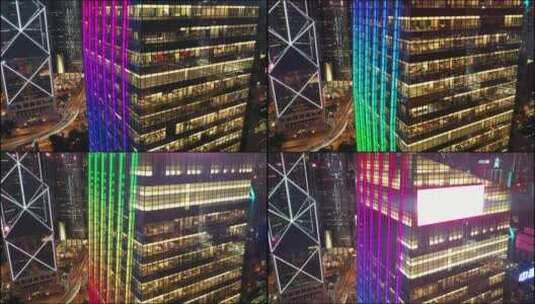 香港中环友邦金融中心航拍-1高清在线视频素材下载