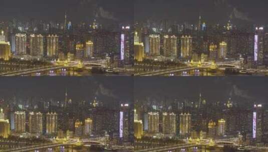 4k哈尔滨公路大桥夜景航拍高清在线视频素材下载