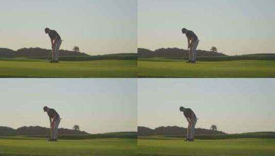 高尔夫球手在推杆高清在线视频素材下载