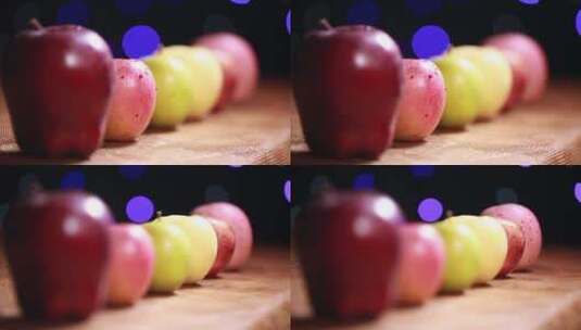 小刀刮青苹果表面果蜡高清在线视频素材下载