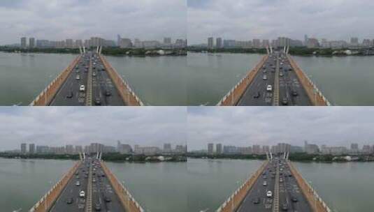 无锡蠡湖大桥车流航拍视频高清在线视频素材下载