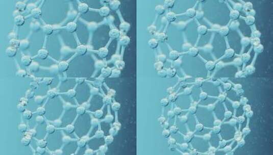 蓝色的微观分子 3D渲染高清在线视频素材下载