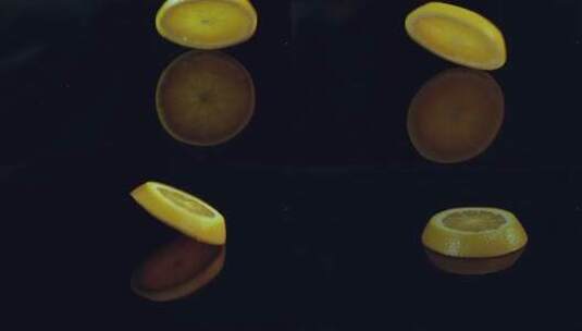 橙子果肉视频慢镜头水果橙子切片落水气泡高清在线视频素材下载
