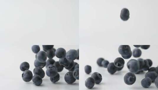 落到桌上反弹酸甜可口新鲜蓝莓高清在线视频素材下载