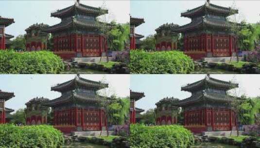 北京北海公园内的妙香亭高清在线视频素材下载
