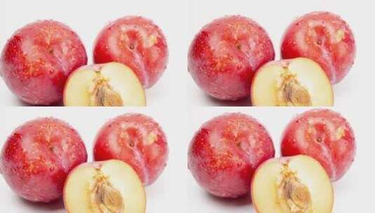新鲜水果李子红布李4k视频滑轨平移高清在线视频素材下载