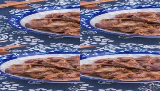 五香鸭胗美食卤菜4k竖版实拍滑轨平移高清在线视频素材下载