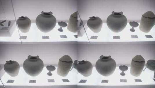 博物馆里的古代陶罐LOG视频素材高清在线视频素材下载