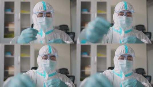 疫情期间科研人员在医院实验室新冠核酸检测高清在线视频素材下载