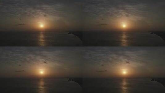 海上夕阳4K航拍原素材高清在线视频素材下载