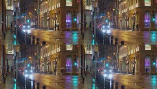 上海街头雨夜高清在线视频素材下载