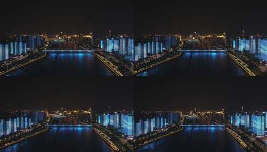 城市延时福州城市夜景移动延时航拍高清在线视频素材下载