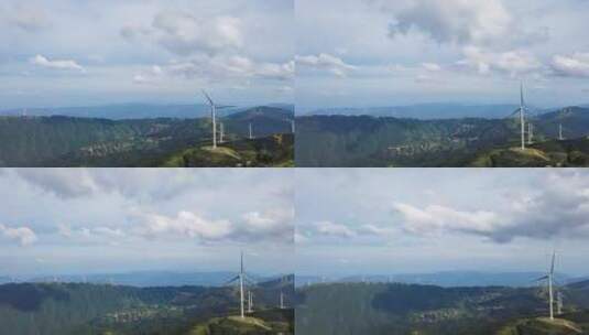 湖南雪峰山森林公园4a景点风力发电机高清在线视频素材下载