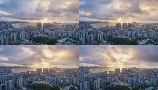 珠海澳门港珠澳大桥光影4K高清在线视频素材下载