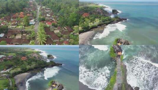 巴厘岛街景及海神庙航拍合集高清在线视频素材下载