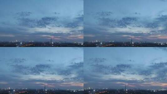 城市傍晚黄昏天空唯美风景高清在线视频素材下载