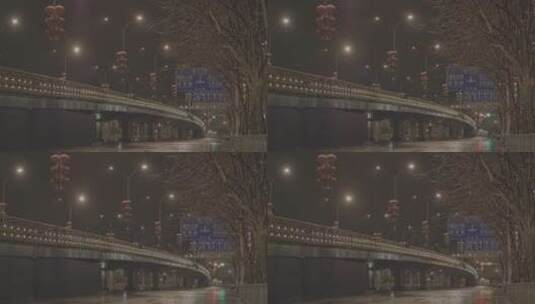 疫情武汉封城 仰拍城市路口 公路 桥 夜景高清在线视频素材下载