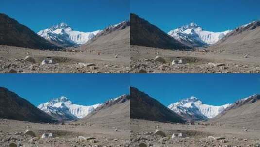 珠穆朗玛峰 珠峰 世界最高峰 大本营 雪山高清在线视频素材下载