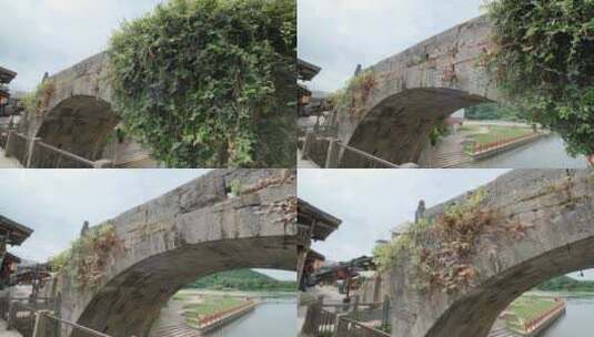 桂林大圩古镇古桥高清在线视频素材下载