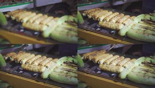夜市烤玉米高清在线视频素材下载