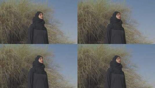 穆斯林女人的肖像高清在线视频素材下载