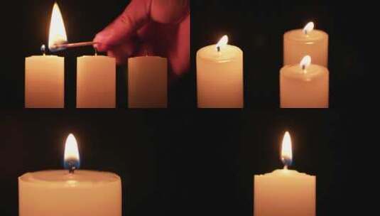 白蜡烛祈祷高清在线视频素材下载