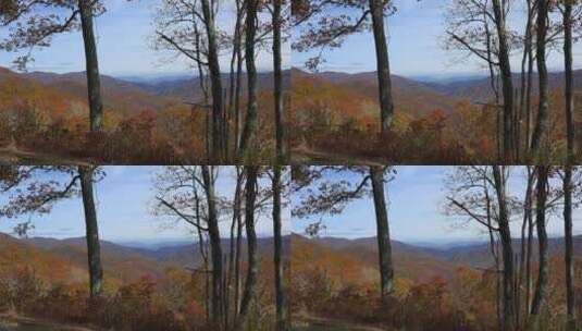 秋天的山景高清在线视频素材下载