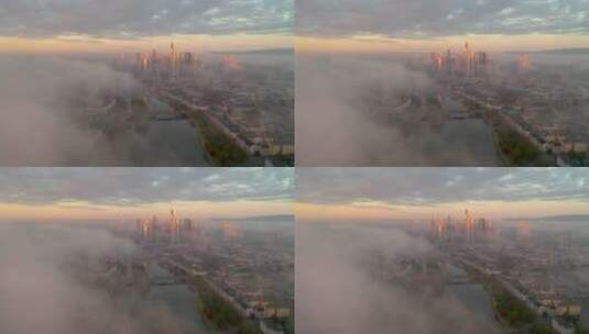 城市上空的雾霾高清在线视频素材下载