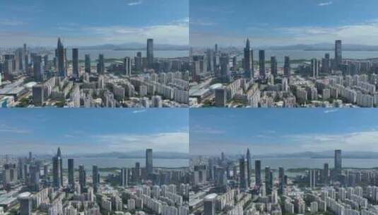 后海深圳湾高楼大厦剪影高清在线视频素材下载