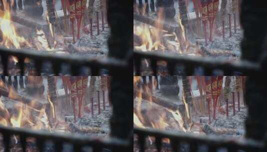 寺庙寺院祭祀活动烧香拜佛视频高清在线视频素材下载