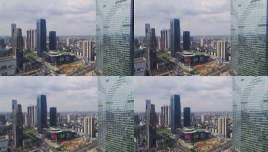 长沙富兴时代广场高楼大厦航拍高清在线视频素材下载