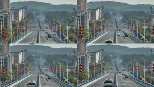 航拍南京新庄立交桥交通车流高清在线视频素材下载