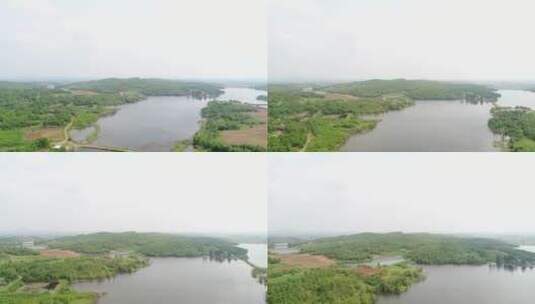 湖北枣阳森林鱼塘水库高清在线视频素材下载