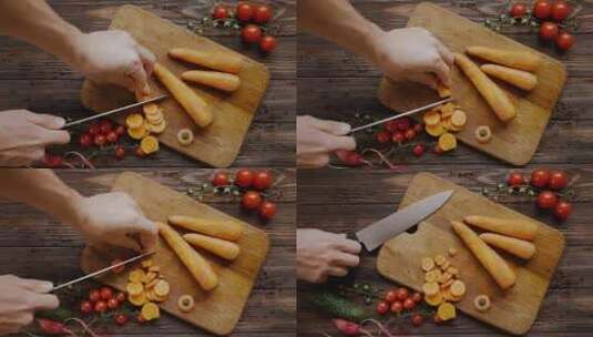 水果沙拉 蔬菜沙拉制作高清在线视频素材下载