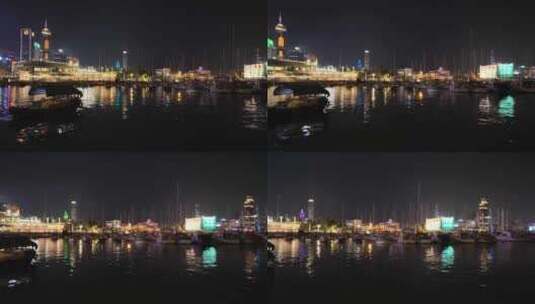 维多利亚港夜景高清在线视频素材下载