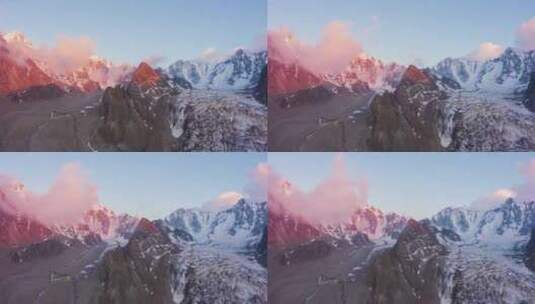 雪山山峰延时高清在线视频素材下载