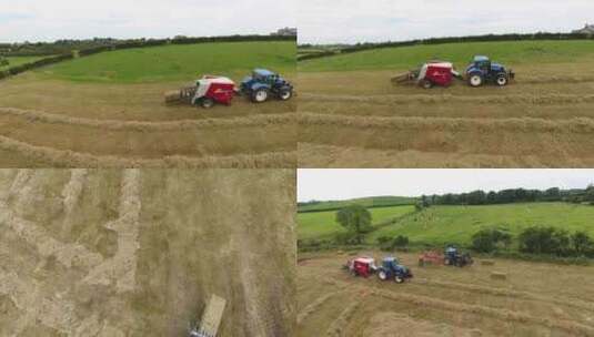 4K农业自动收草打草机高清在线视频素材下载