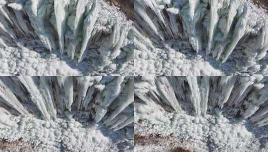 冰川冰瀑航拍高清在线视频素材下载